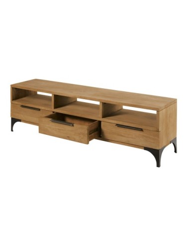 Meuble TV 3 portes en manguier massif et acacia