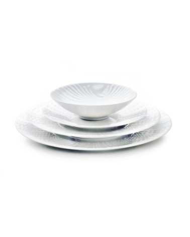 Coffret 3 assiettes de présentation blanches