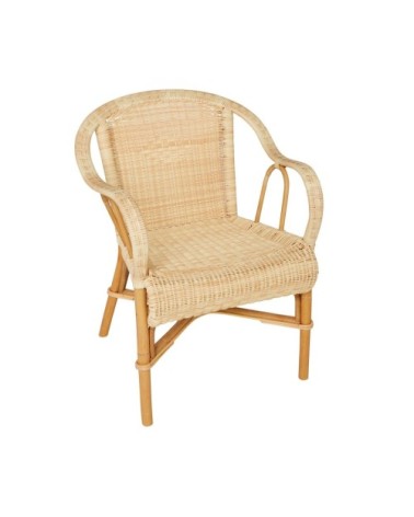 Fauteuil en rotin et résine beige foncé