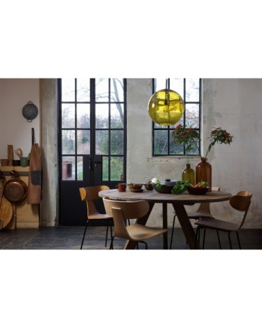 Lot de 2 chaises design empilables bois foncé