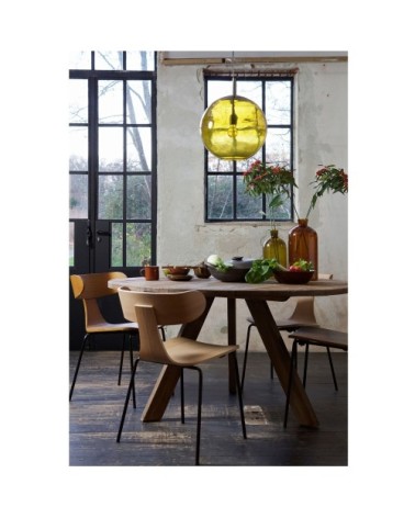 Lot de 2 chaises design empilables bois foncé