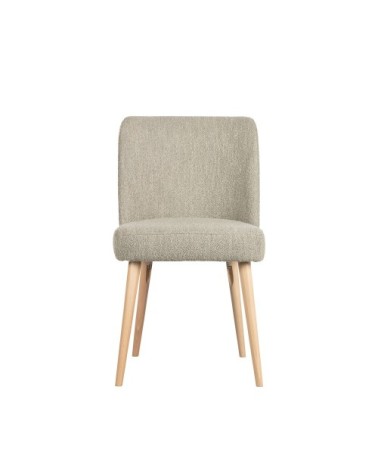 Lot de 2 chaises en tissu bouclé beige