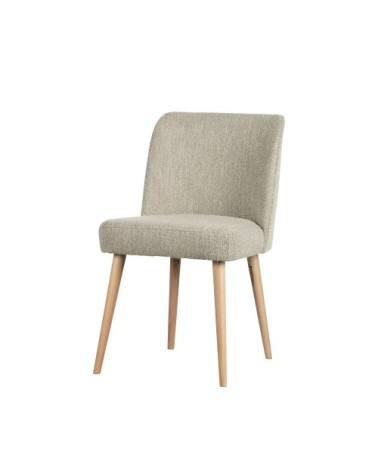 Lot de 2 chaises en tissu bouclé beige