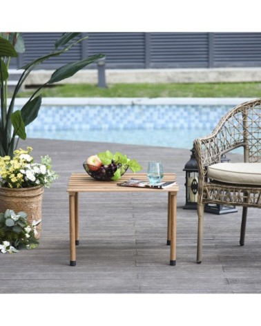 Table basse pliable en bois de sapin pré-huilés avec sac de transport