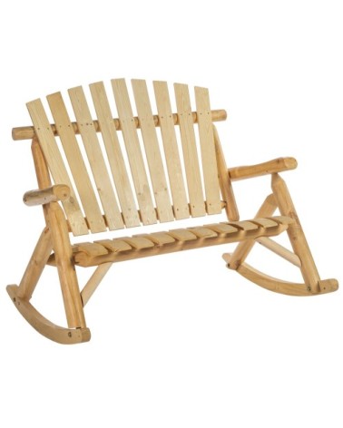 Fauteuil de jardin Adirondack à bascule 2 places bois