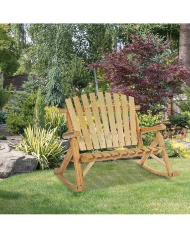 Fauteuil de jardin Adirondack à bascule 2 places bois