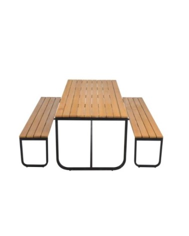 Ensemble table de jardin avec bancs