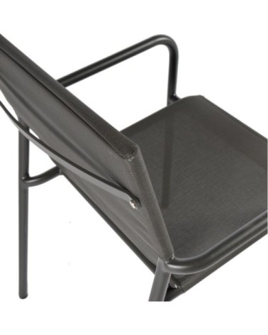 Fauteuil aluminium textilène gris anthracite