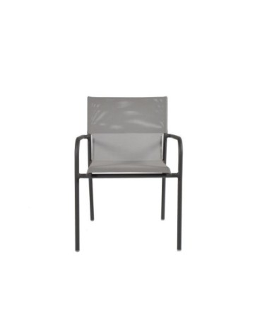 Fauteuil aluminium textilène gris anthracite