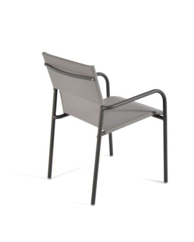 Fauteuil aluminium textilène gris anthracite