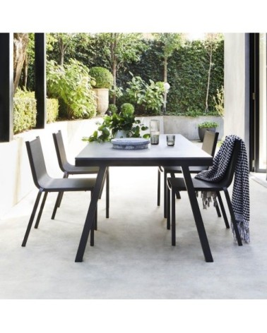 Table de jardin plateau en verre 8 places