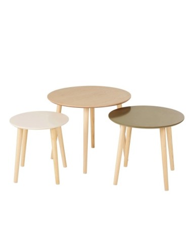 Tables gigognes rondes tricolores