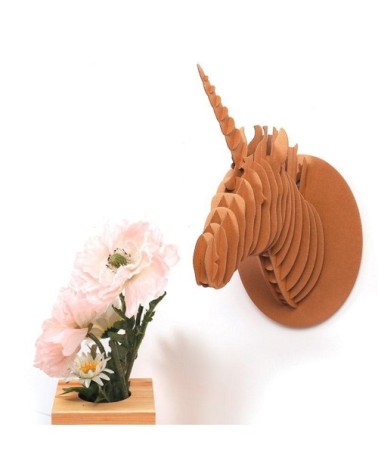 Trophée mural de licorne en carton 40x26x20cm