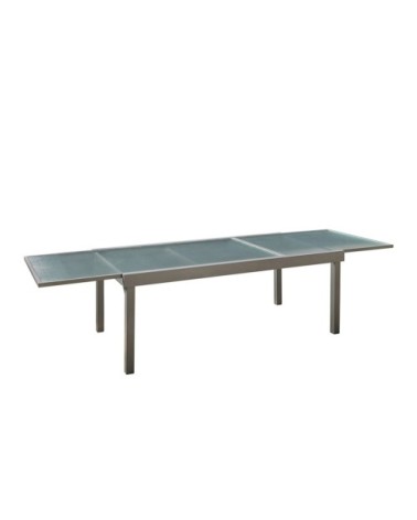 Table de jardin en aluminium extensible gris 8/12 pers.