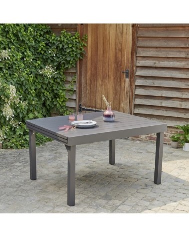 Table de jardin en aluminium extensible gris 6/10 pers.