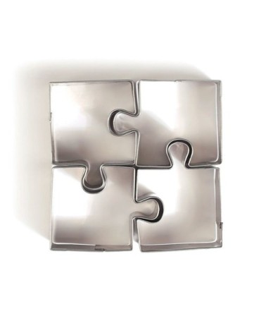 4 mini emporte-pièces puzzle en inox