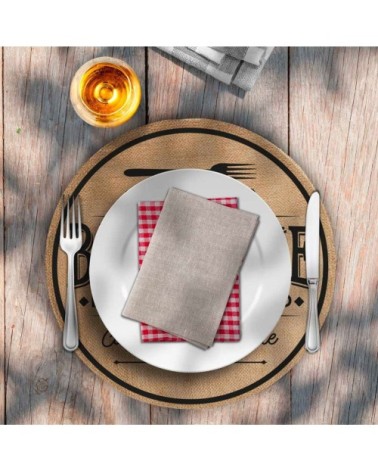 Set de table rond en toile de jute D38