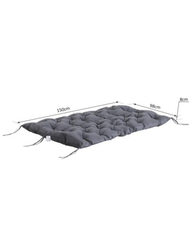 Coussin banc de jardin 3 places gris