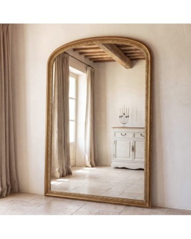 Grand miroir rectangulaire à moulures dorées, 120x170 cm