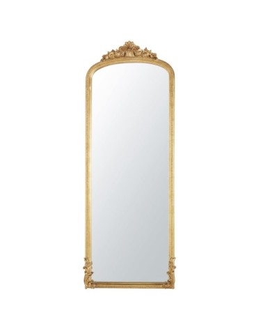 Grand miroir rectangulaire à moulures dorées, 65x170 cm