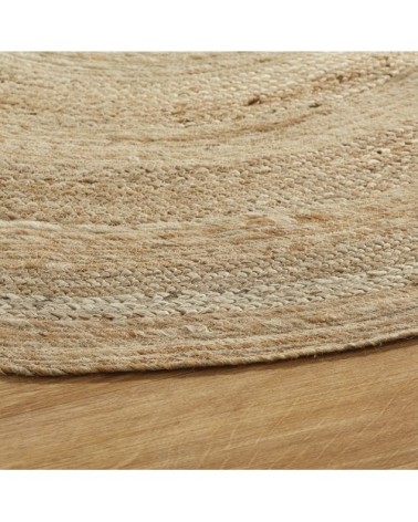 Tapis rond en jute tressé beige D150
