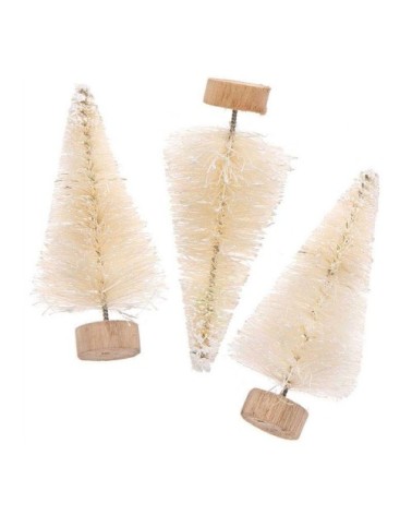 Lot de 3 sapins de Noël en bois blanc 7cm