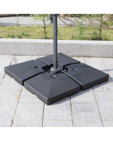 Lot de 4 poids de lestage carré HDPE noir