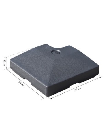 Lot de 4 poids de lestage carré HDPE noir