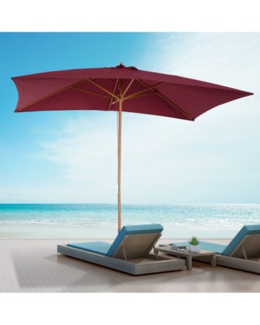 Parasol droit rectangulaire bordeaux