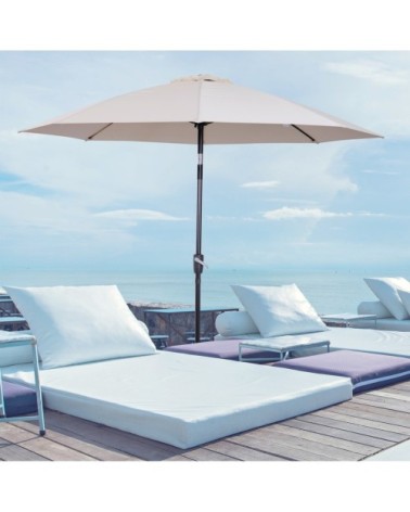 Parasol inclinable crème