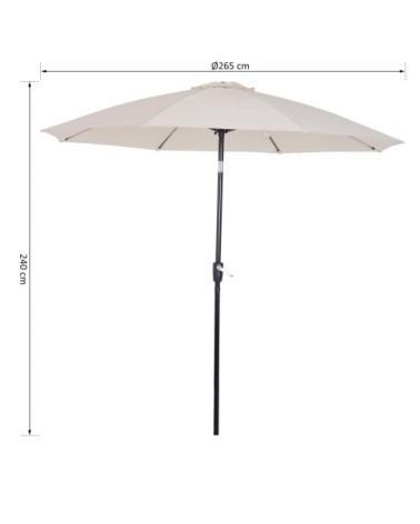 Parasol inclinable crème