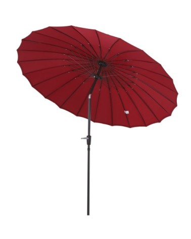 Parasol inclinable rond rouge