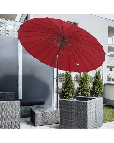Parasol inclinable rond rouge