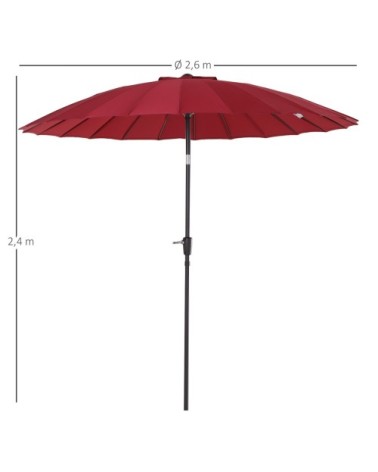 Parasol inclinable rond rouge