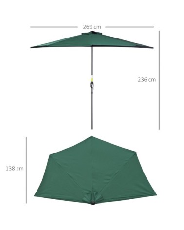Demi parasol balcon vert