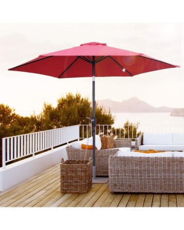 Parasol inclinable de jardin rouge vineux