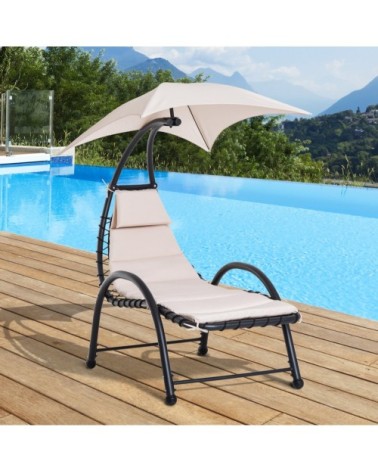 Bain de soleil design pare-soleil et matelas beige