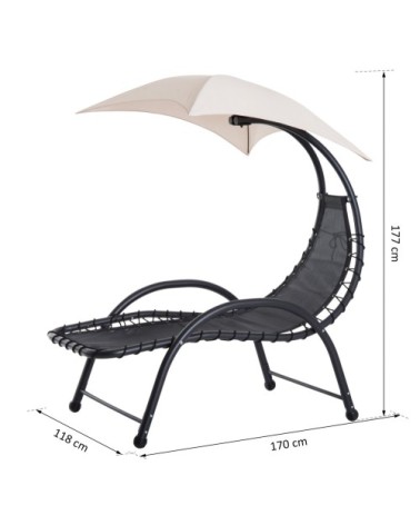 Bain de soleil design pare-soleil et matelas beige