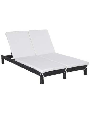 Bain de soleil transat 2 places grand confort matelas inclus