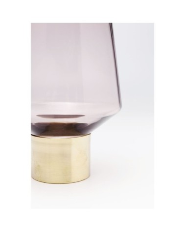 Vase en verre violet et acier doré h26