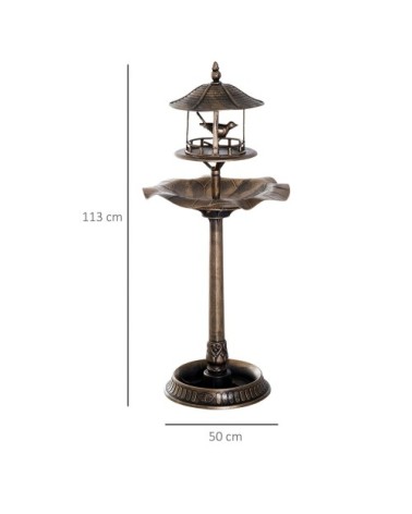 Bain d'oiseaux abreuvoir oiseaux polypropylène bronze antique