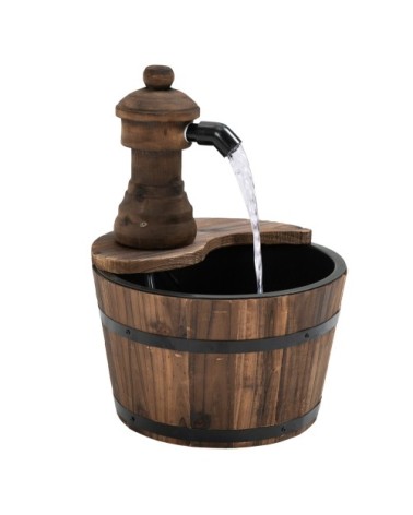 Fontaine de jardin tonneau pompe incluse