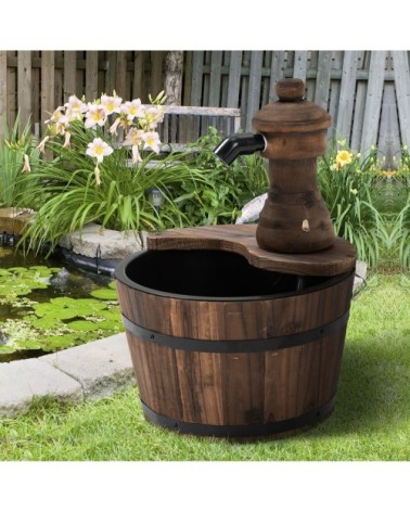 Fontaine de jardin tonneau pompe incluse
