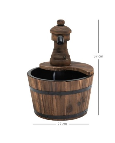 Fontaine de jardin tonneau pompe incluse