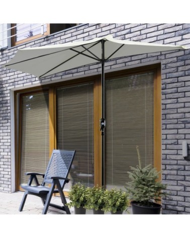 Demi parasol balcon crème