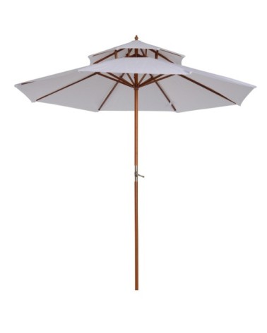 Parasol droit bois peuplier blanc