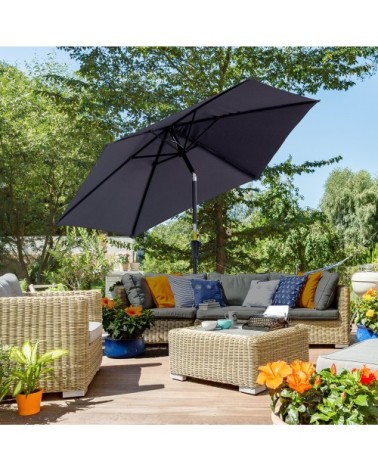 Parasol inclinable de jardin gris