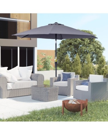 Parasol inclinable de jardin gris