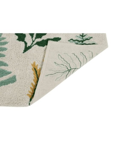 Tapis coton motif plantes et fleurs 140x200