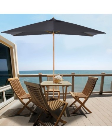Parasol droit rectangulaire anthracite